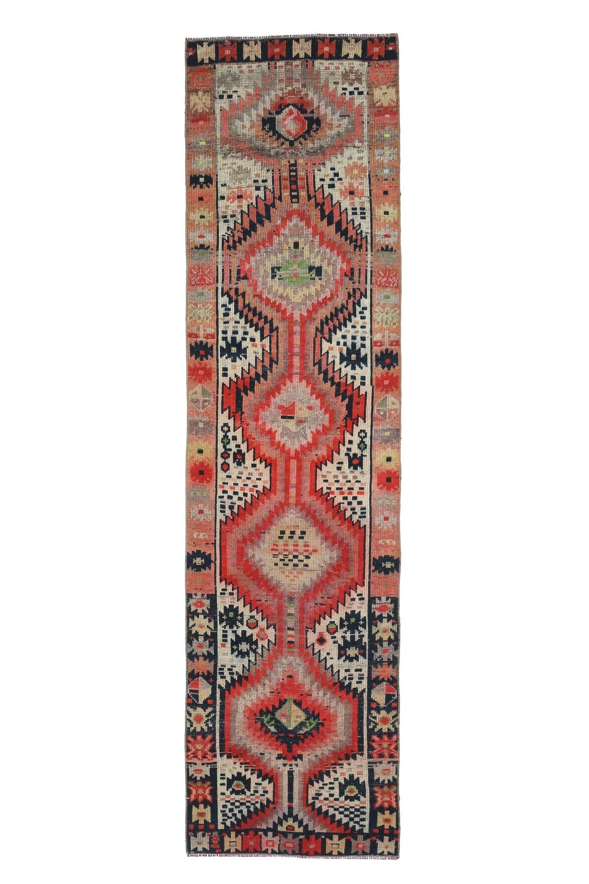 El yapımı vintage yolluk 81x315 cm oryantal desenli yün - farklı açıdan görünüm