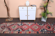 El yapımı vintage yolluk 81x315 cm oryantal desenli yün - detay görünümü