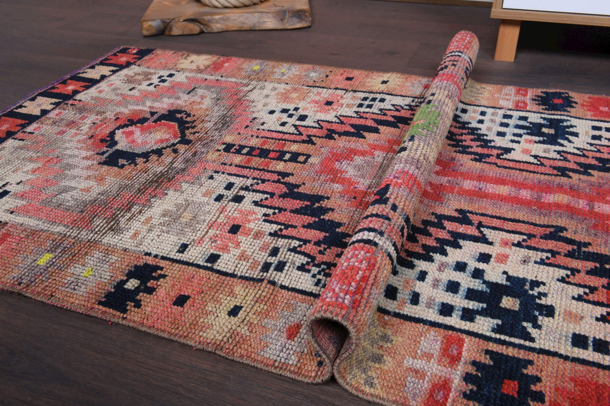 El yapımı vintage yolluk 81x315 cm oryantal desenli yün - açık alan görünümü