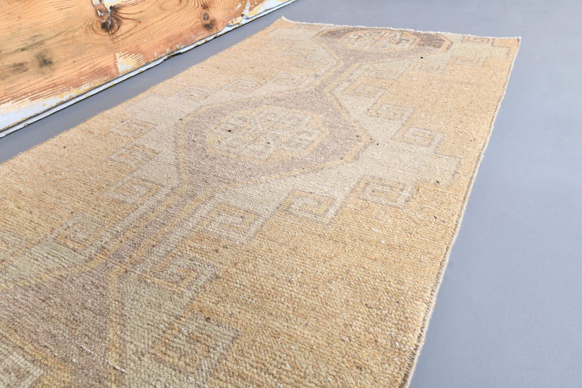 El yapımı vintage yolluk 81x284 cm tribal desenli yün - mekan görünümü