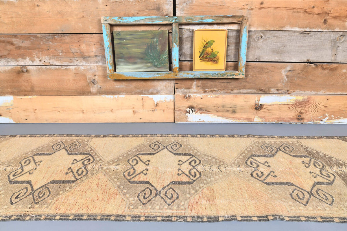 Vintage Orange Oushak Runner Rug