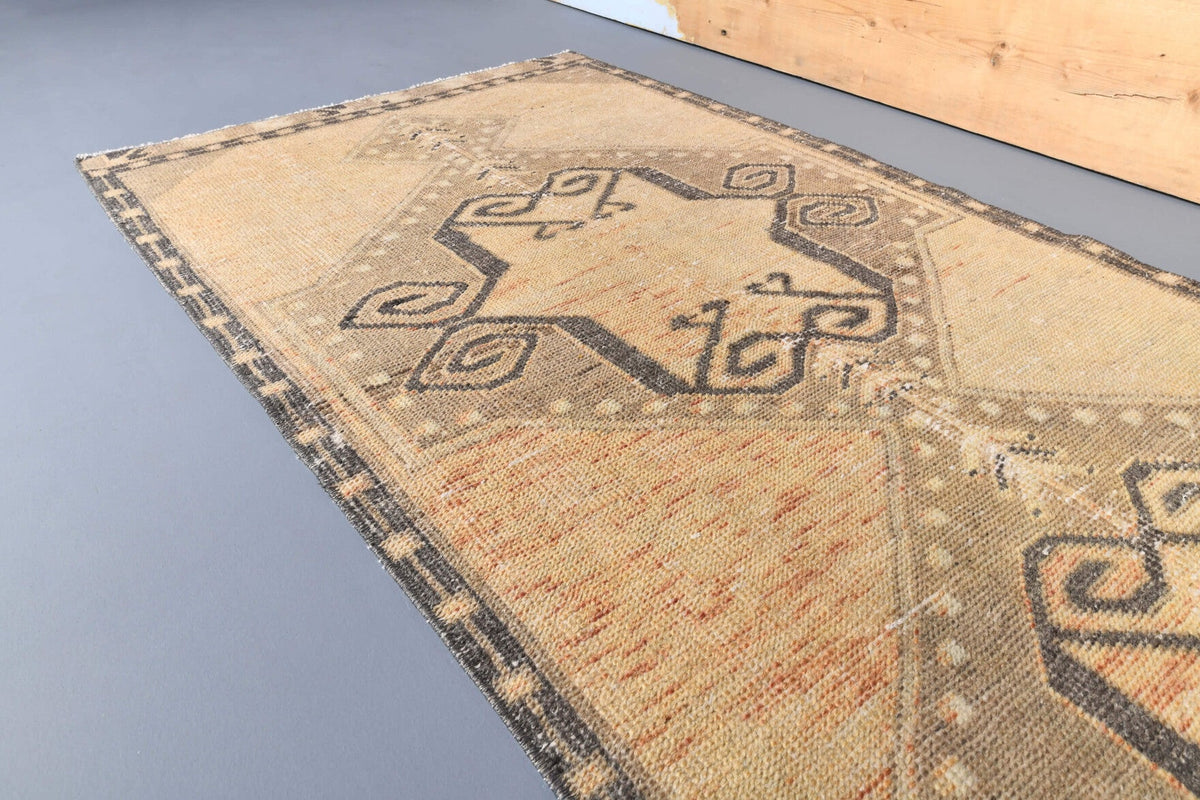 Vintage Orange Oushak Runner Rug