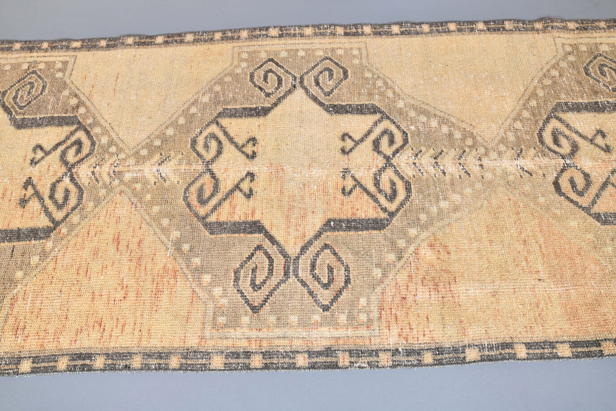 Vintage Orange Oushak Runner Rug