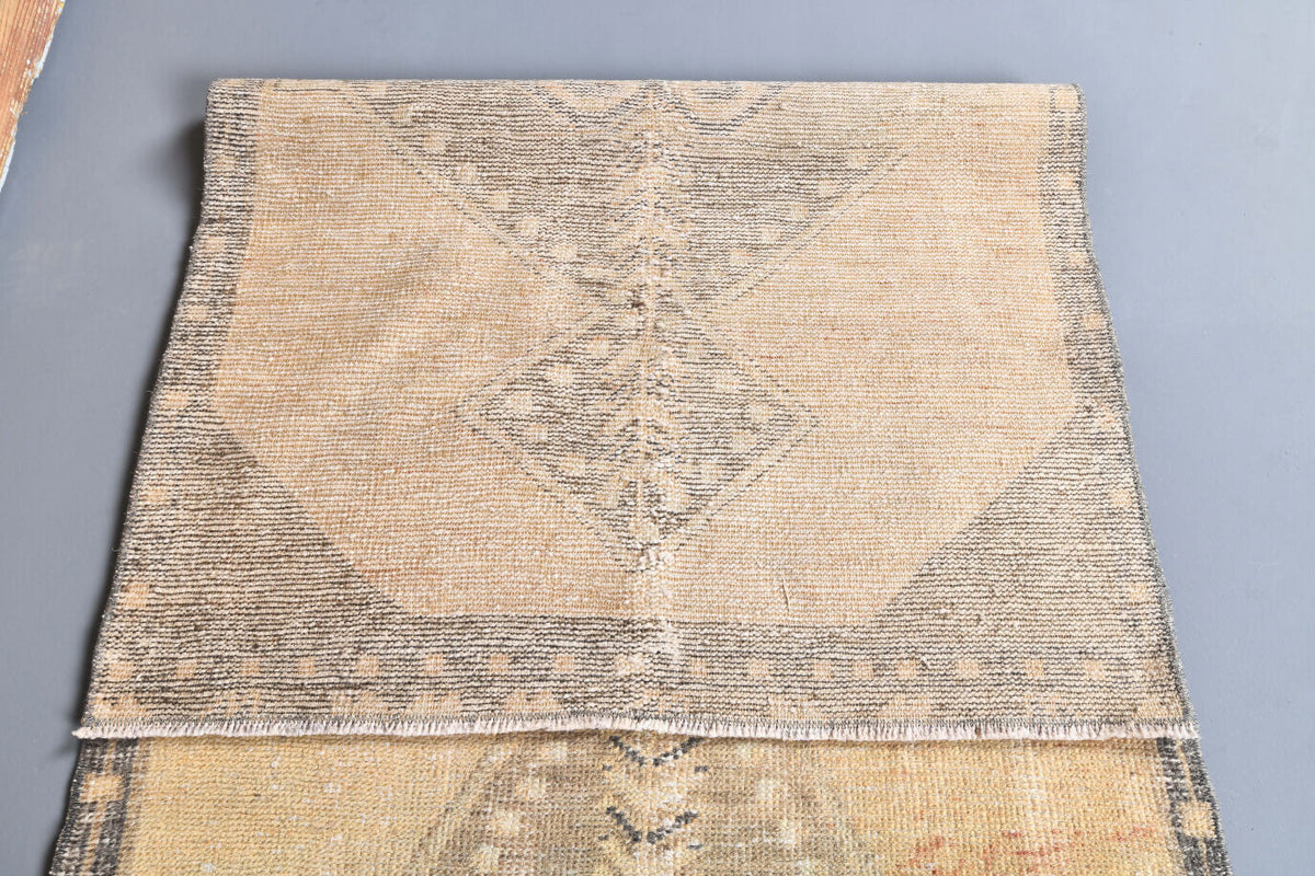 Vintage Orange Oushak Runner Rug
