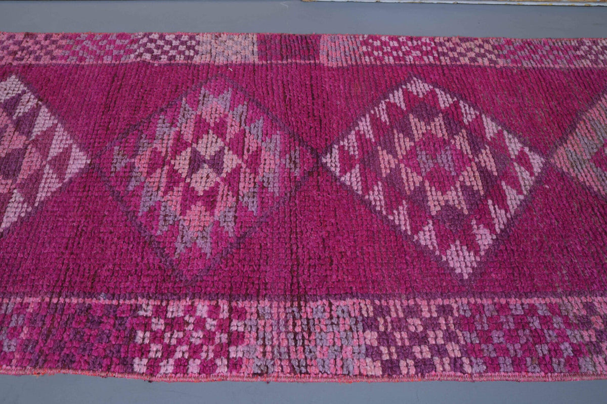 El yapımı vintage yolluk 79x302 cm geometrik desenli yün - desen detayı
