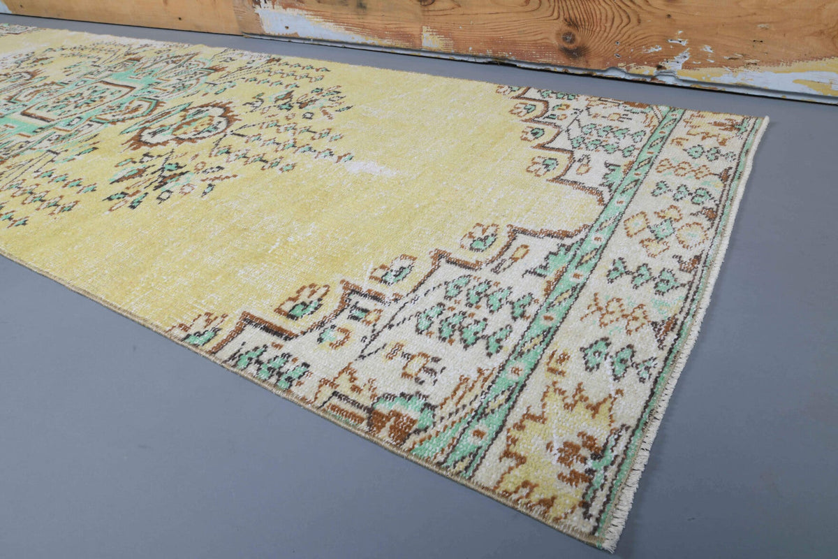 El yapımı vintage yolluk 91x290 cm çiçek desenli desenli yün - desen detayı