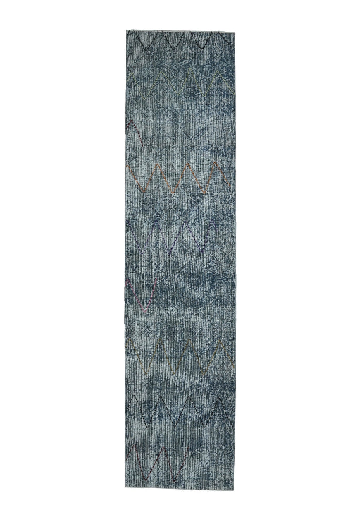 Blue Vintage Anatolian Runner Rug