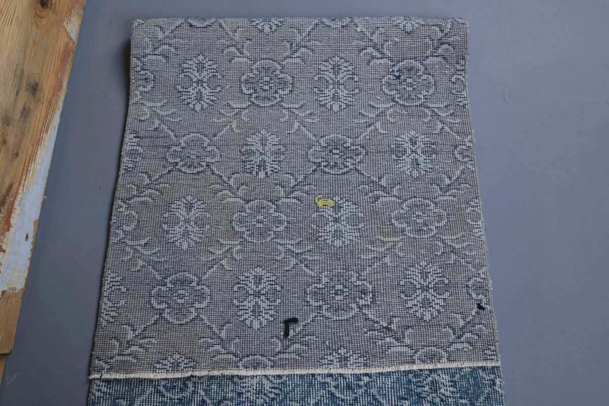 Blue Vintage Anatolian Runner Rug