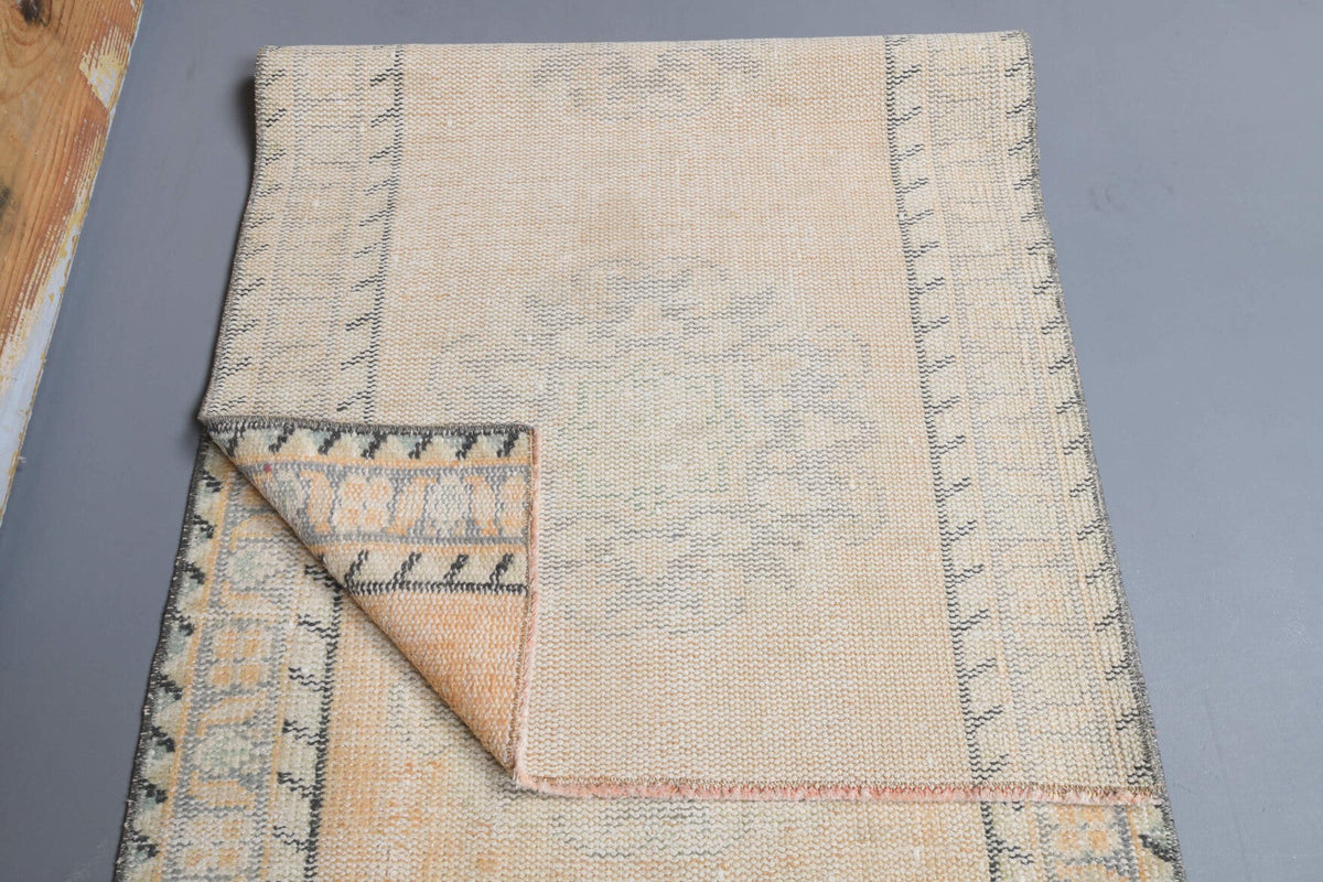 El yapımı vintage yolluk 76x315 cm bordürlü desenli yün - mekan görünümü