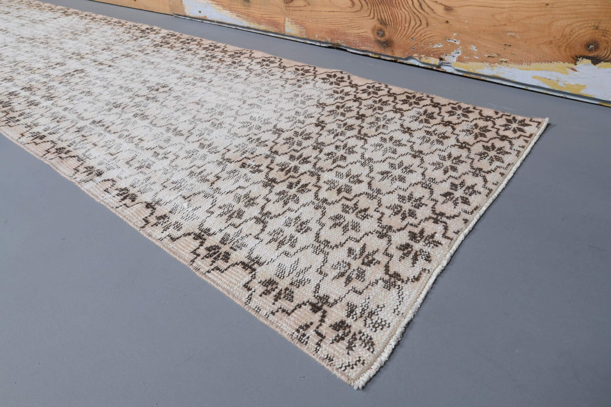 El yapımı vintage yolluk 76x315 cm i̇kat desenli yün - desen detayı