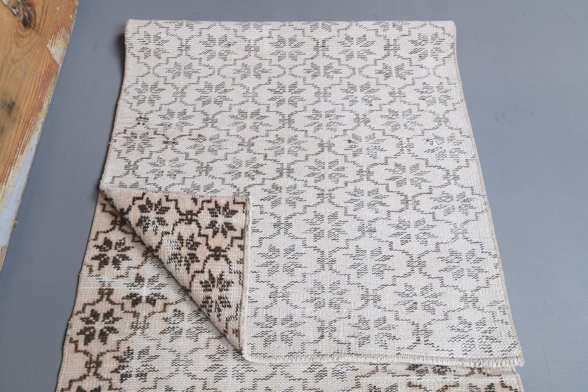 El yapımı vintage yolluk 76x315 cm i̇kat desenli yün - mekan görünümü