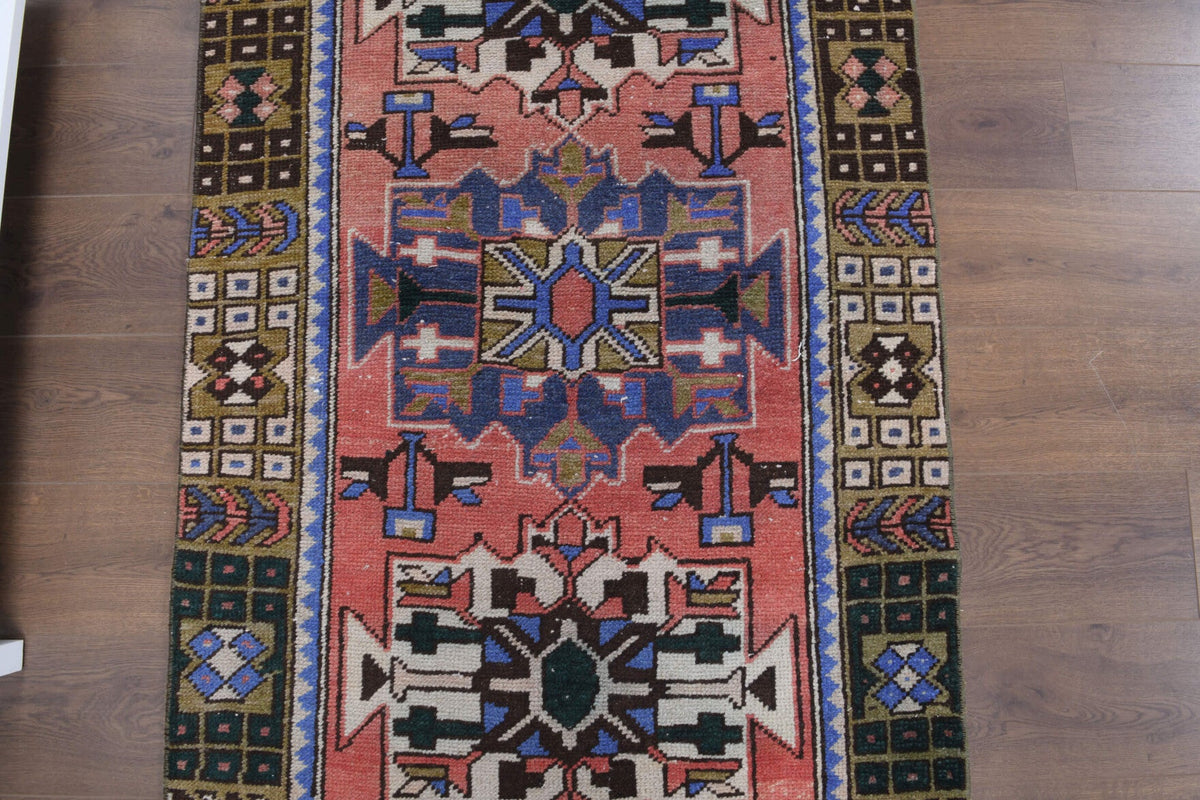 El yapımı vintage yolluk 97x305 cm oryantal desenli yün - desen detayı