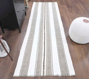El yapımı vintage yolluk 94x290 cm kilim desenli yün - detay görünümü