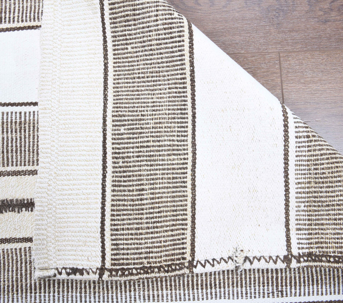 El yapımı vintage yolluk 94x290 cm kilim desenli yün - desen detayı