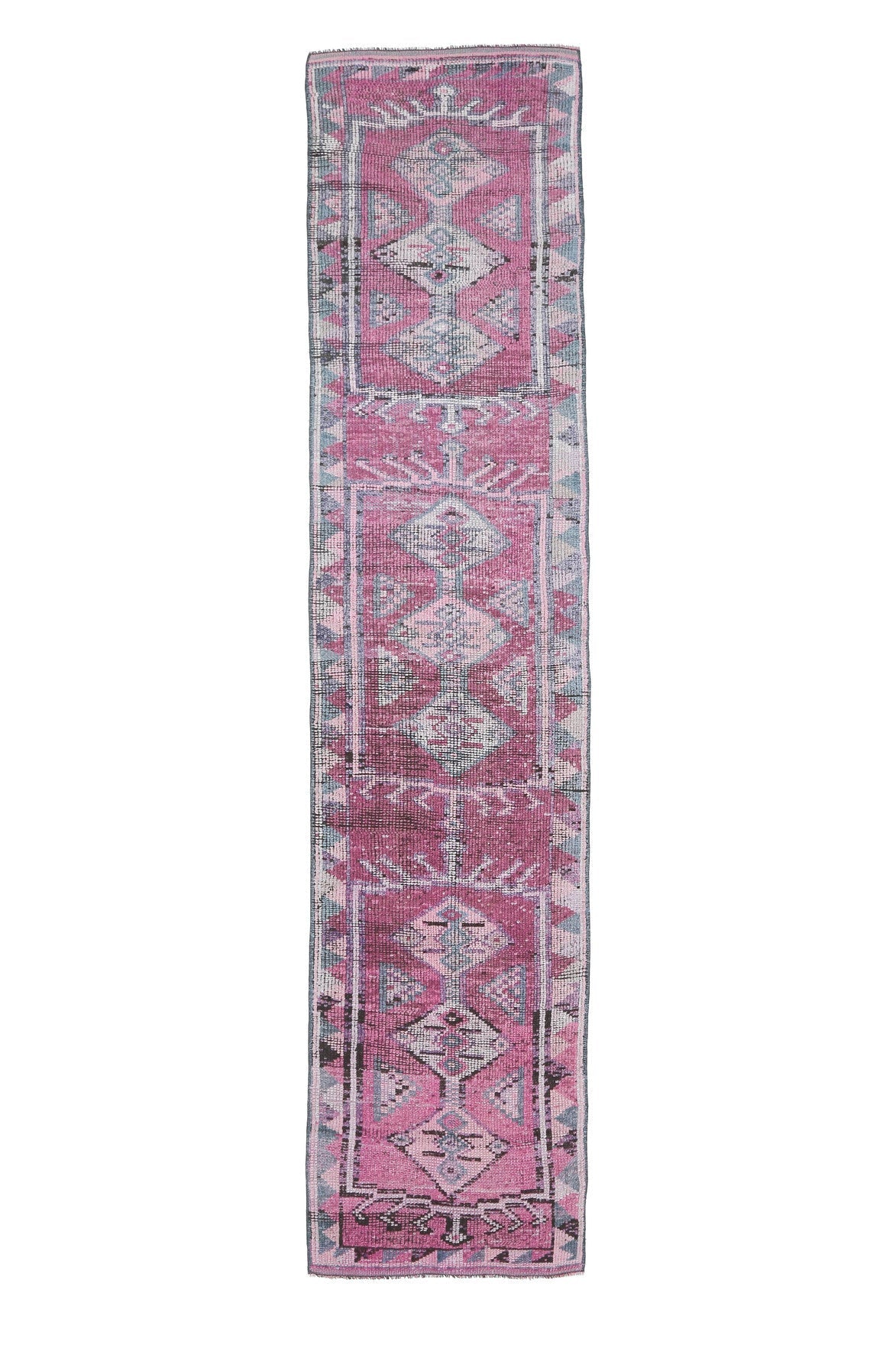 Vintage Purple Herki Runner Rug