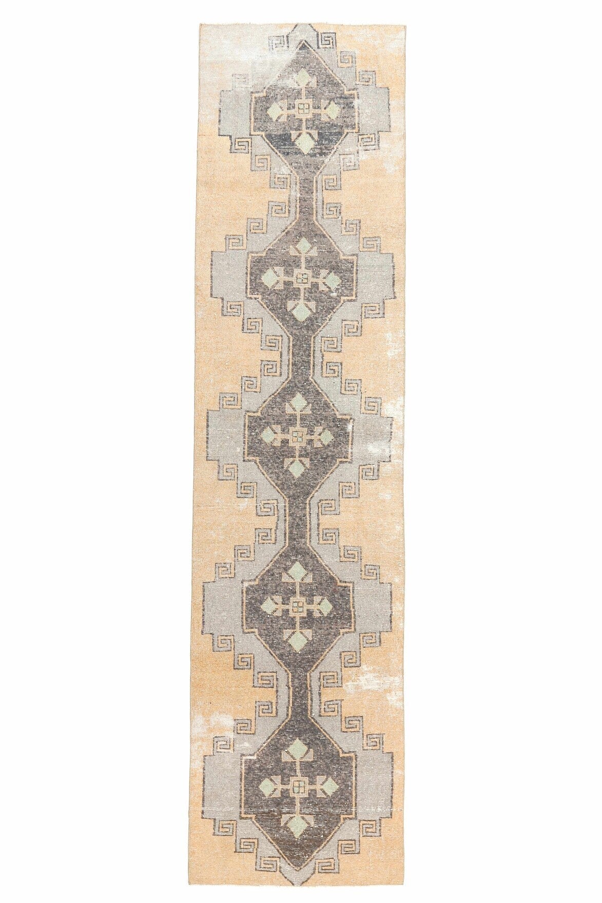 Vintage Orange Oushak Runner Rug