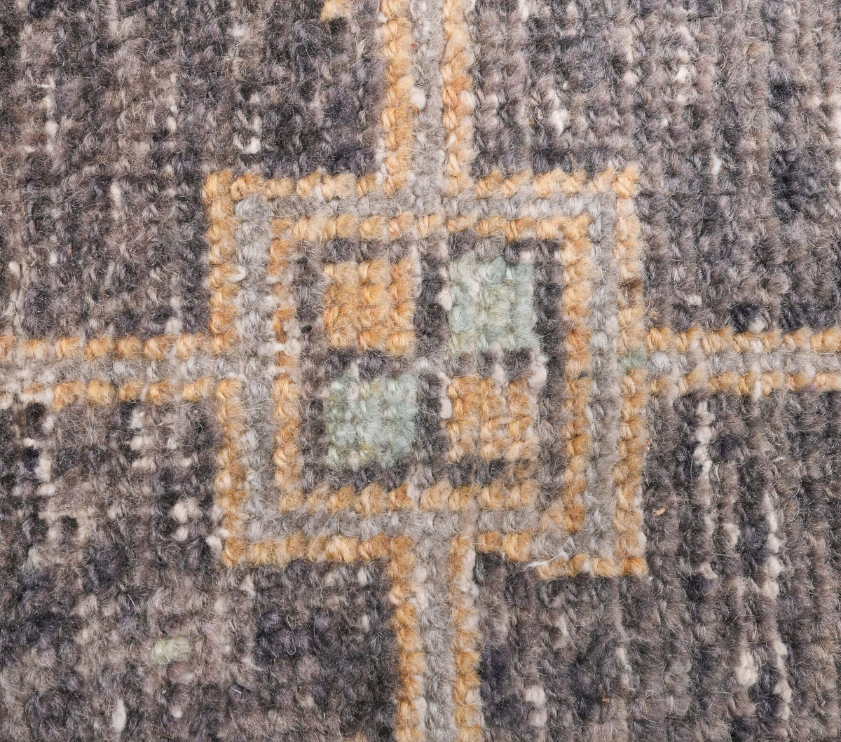 El yapımı vintage yolluk 79x340 cm geometrik desenli yün - açık alan görünümü