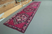 El yapımı vintage yolluk 61x335 cm oryantal desenli yün - detay görünümü