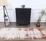 El yapımı vintage yolluk 91x345 cm geometrik desenli yün - detay görünümü