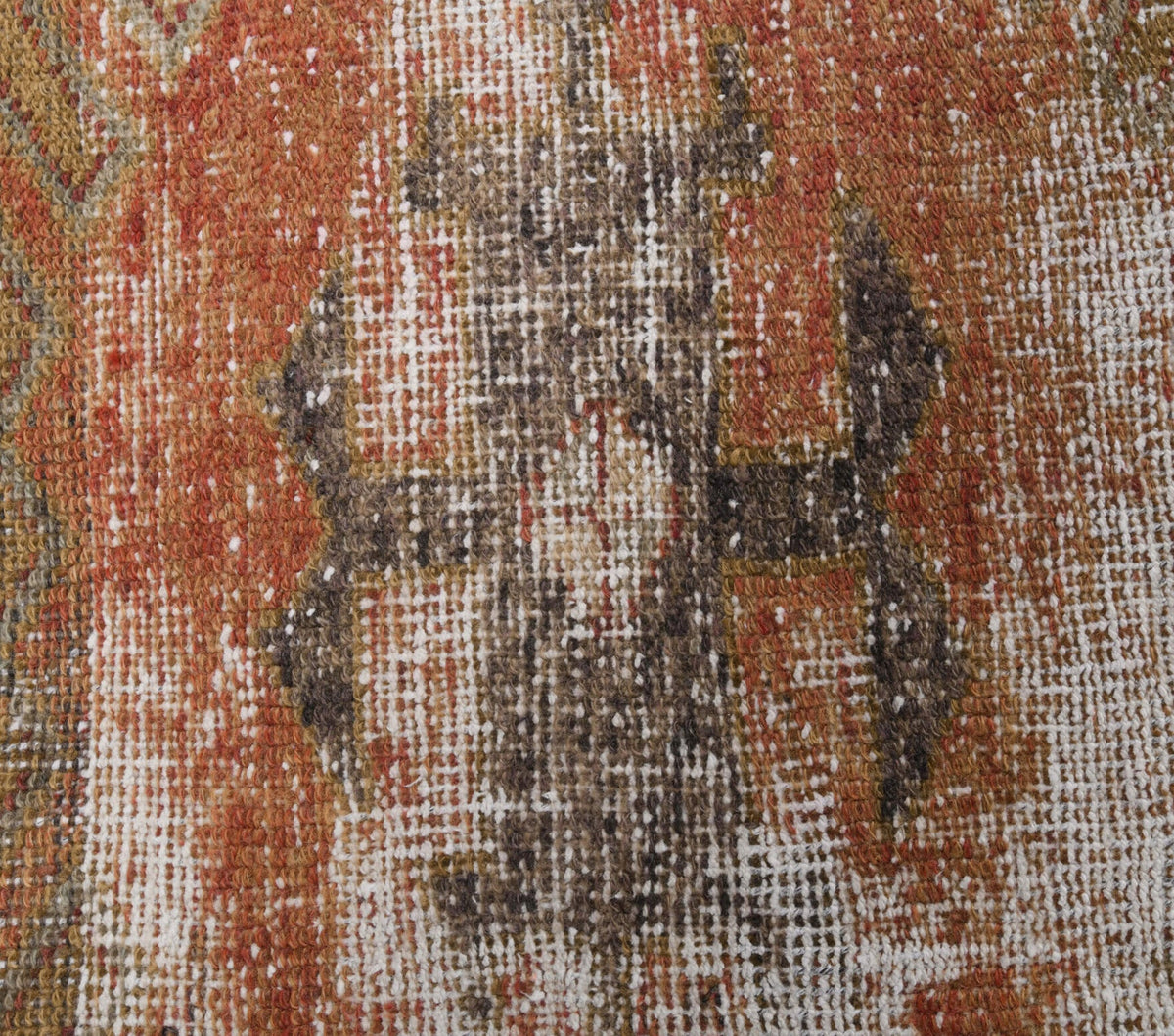 El yapımı vintage yolluk 91x345 cm geometrik desenli yün - desen detayı