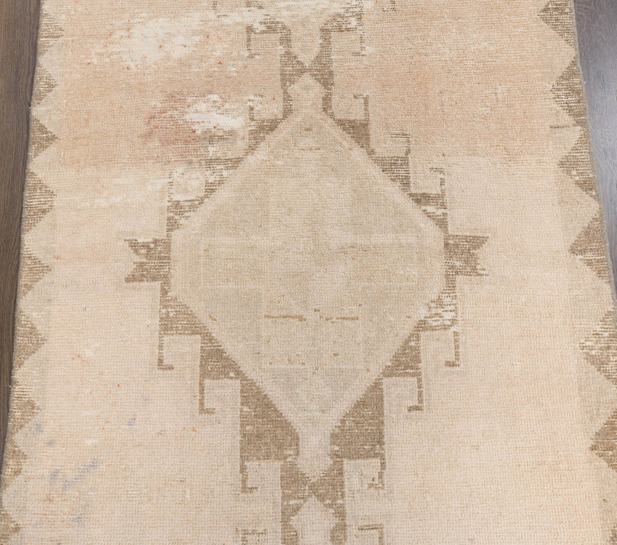 El yapımı vintage yolluk 94x348 cm tribal desenli yün - desen detayı