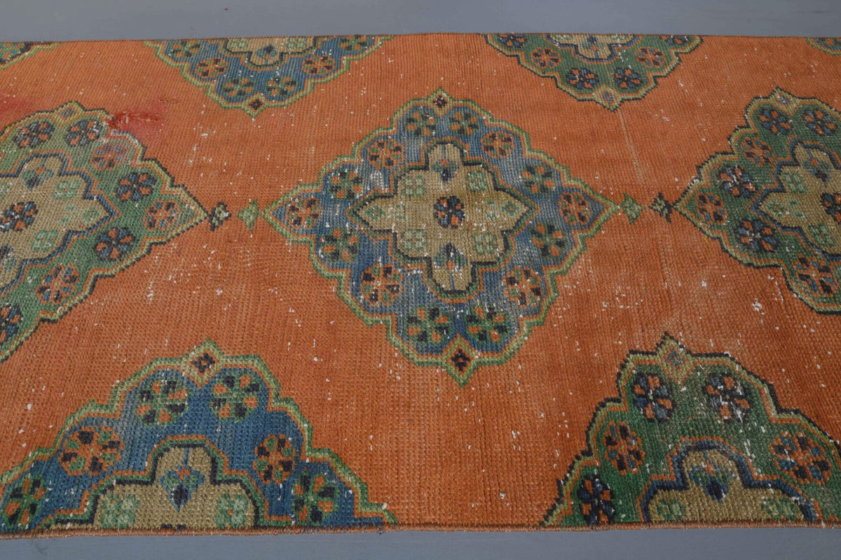 El yapımı vintage yolluk 81x335 cm i̇kat desenli yün - desen detayı
