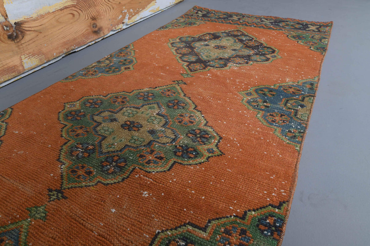 El yapımı vintage yolluk 81x335 cm i̇kat desenli yün - mekan görünümü