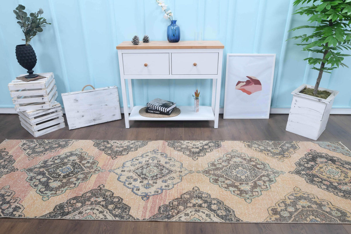 Oushak Ikat Pattern Runner Rug