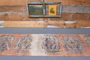 El yapımı vintage yolluk 81x338 cm oryantal desenli yün - detay görünümü