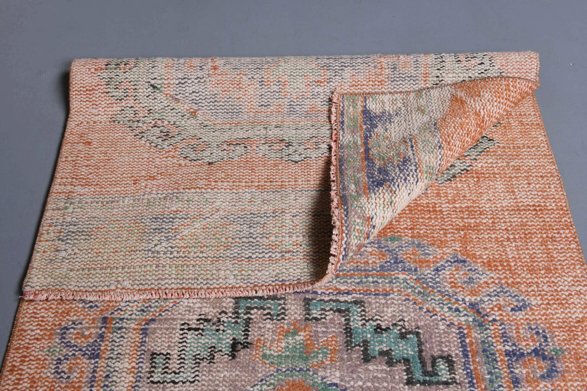 El yapımı vintage yolluk 81x338 cm oryantal desenli yün - desen detayı