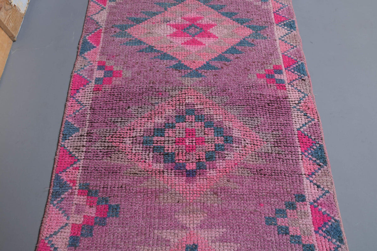 Vintage Hand-Knotted Runner Rug