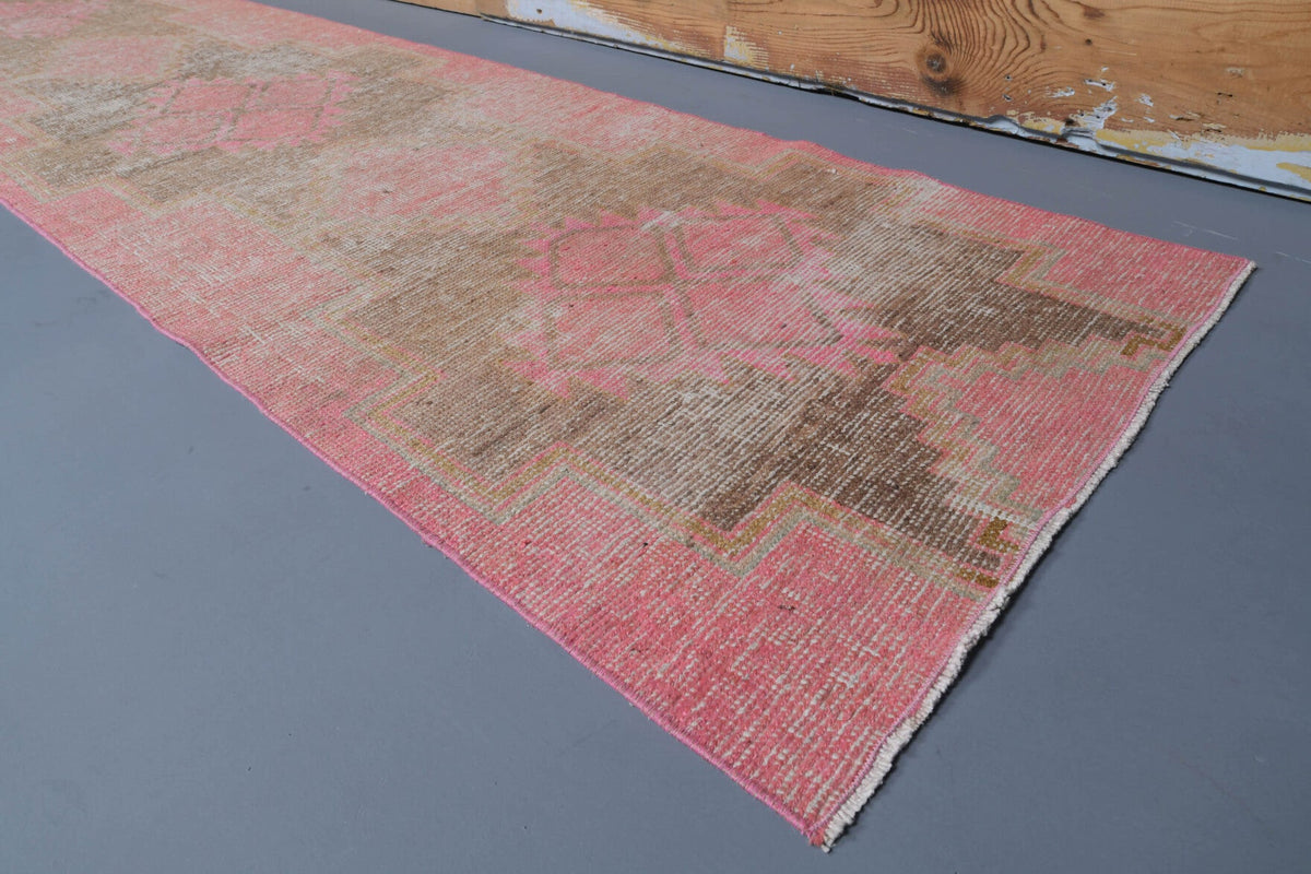 El yapımı vintage yolluk 79x323 cm geometrik desenli yün - desen detayı