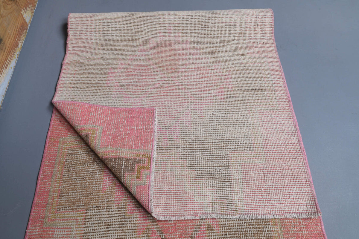 El yapımı vintage yolluk 79x323 cm geometrik desenli yün - mekan görünümü