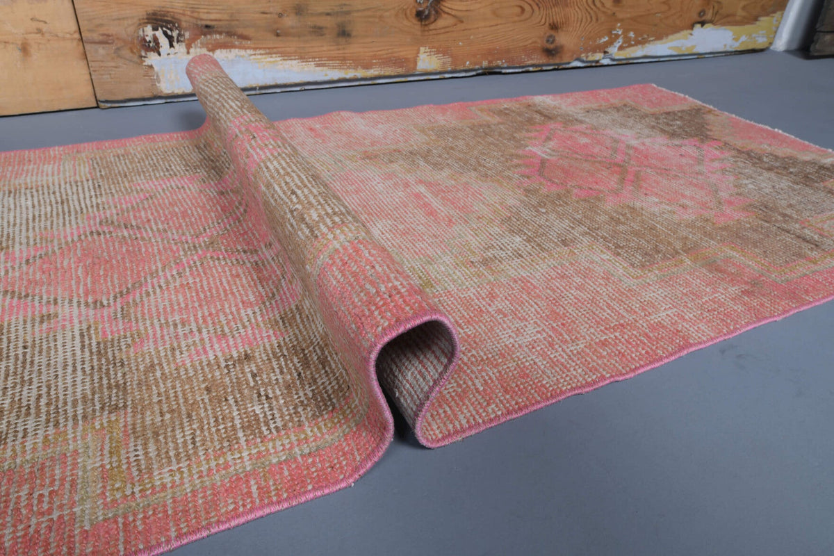El yapımı vintage yolluk 79x323 cm geometrik desenli yün - üstten görünüm