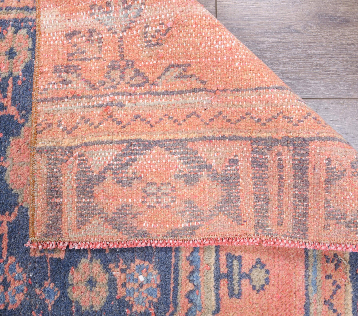 El yapımı vintage yolluk 89x345 cm çiçek desenli desenli yün - desen detayı