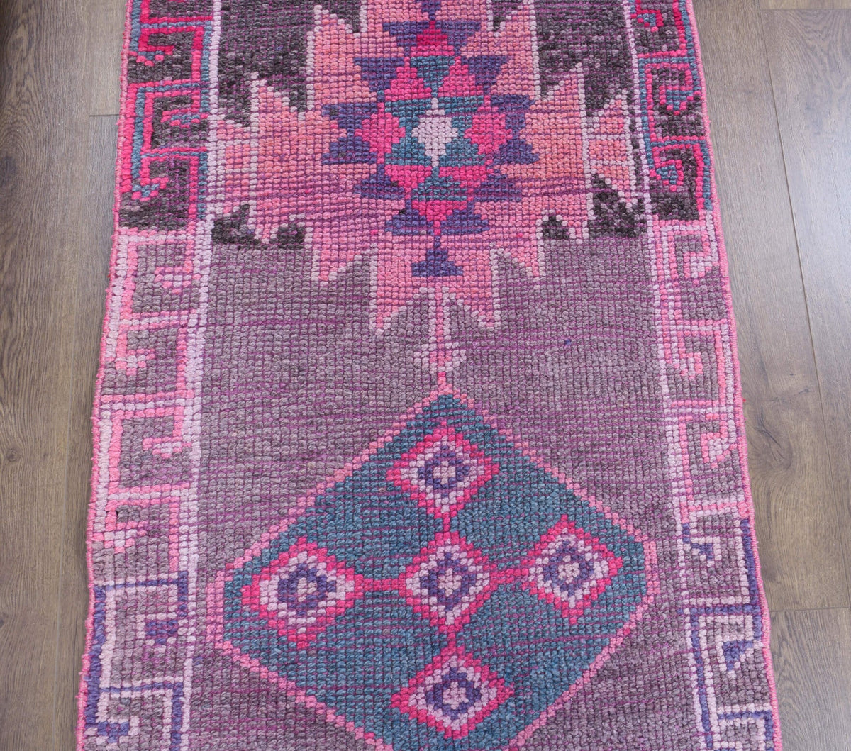 Vintage Hand-Knotted Runner Rug