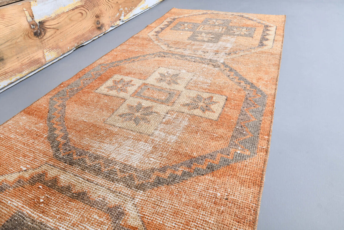 El yapımı vintage yolluk 76x333 cm düz desenli yün - mekan görünümü