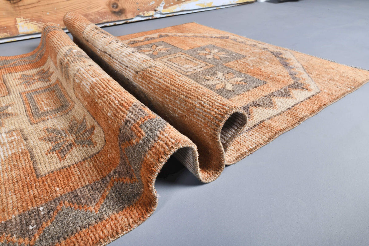 El yapımı vintage yolluk 76x333 cm düz desenli yün - açık alan görünümü