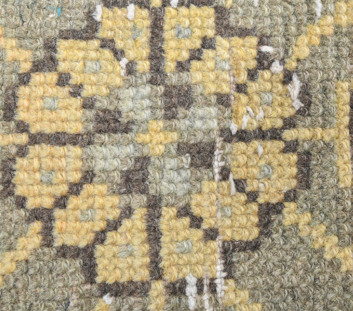 Vintage Oushak Runner Yellow Rug