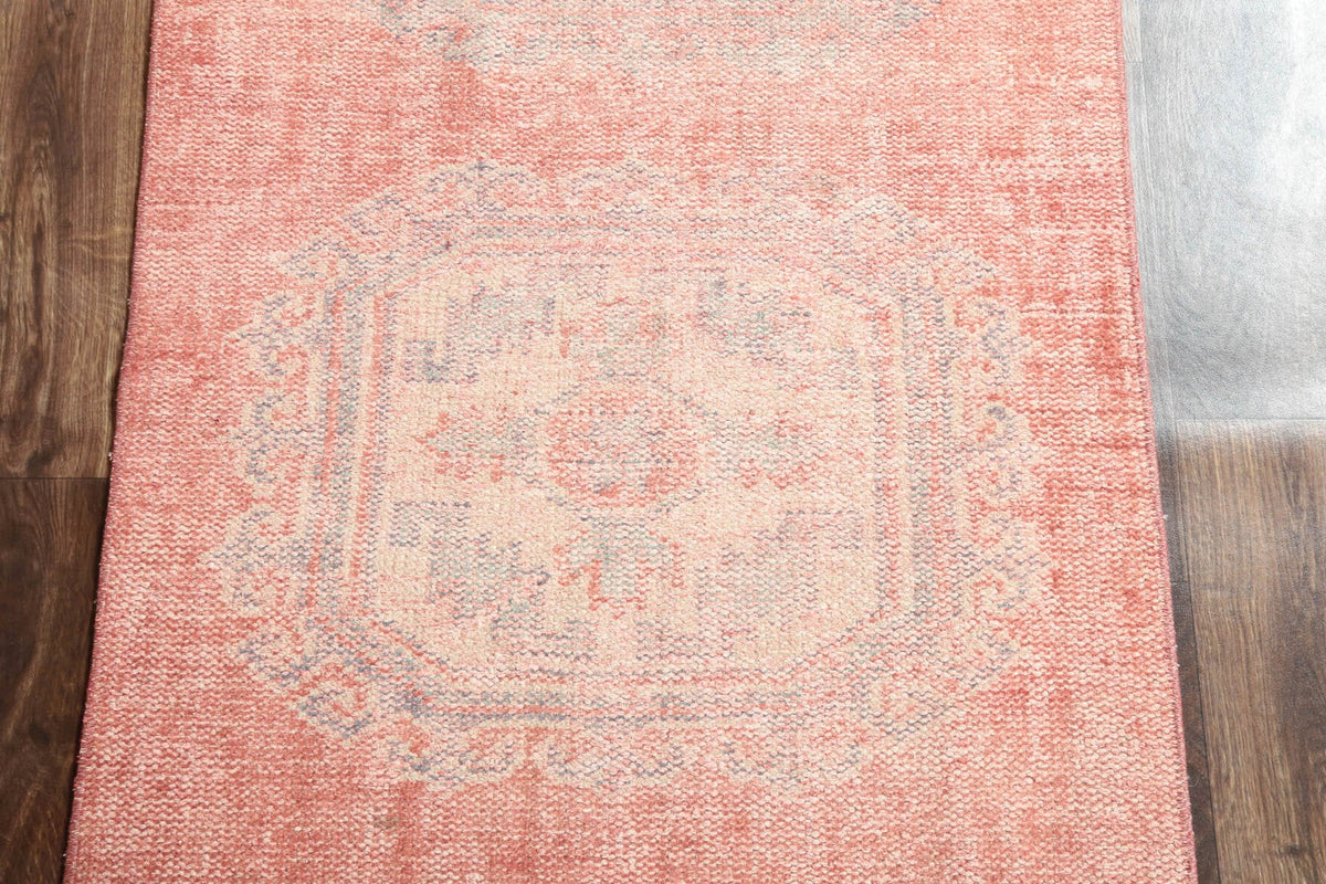 Vintage Anatolian Pink Runner Rug
