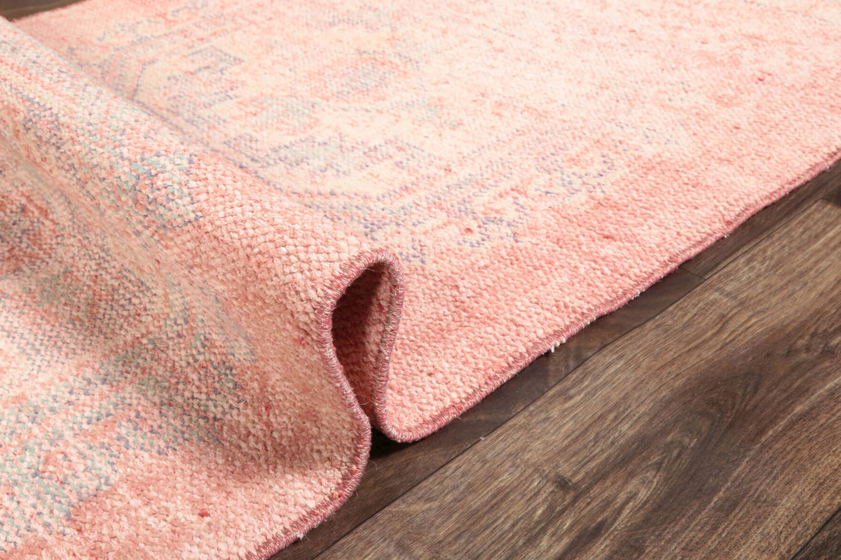 Vintage Anatolian Pink Runner Rug
