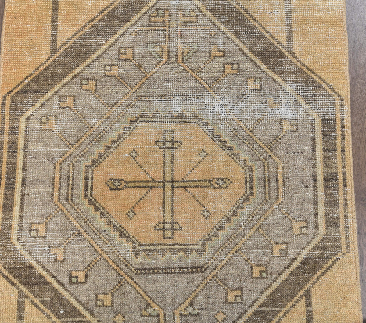 El yapımı vintage yolluk 79x320 cm tribal desenli yün - mekan görünümü