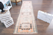 El yapımı vintage yolluk 81x330 cm oryantal desenli yün - detay görünümü