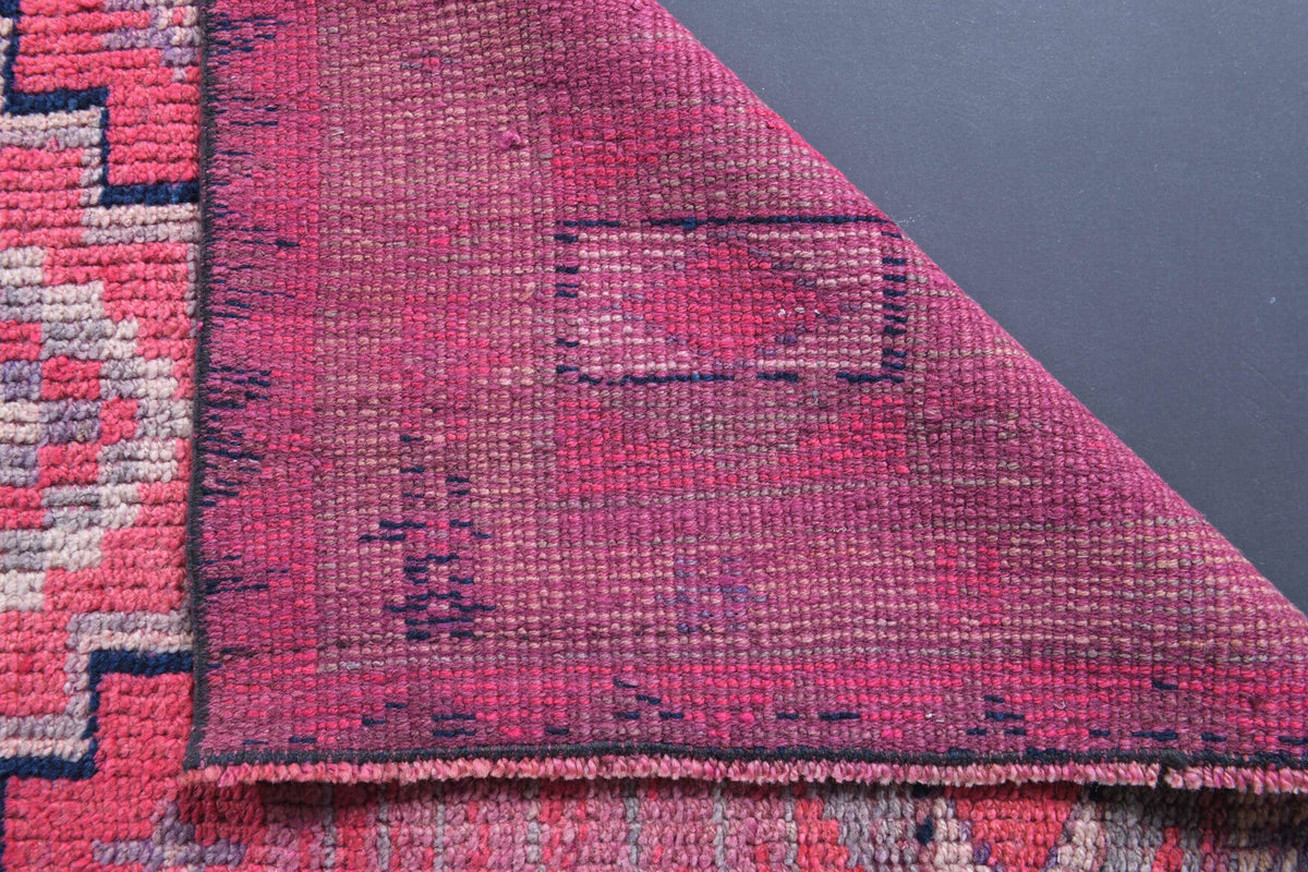 El yapımı vintage yolluk 61x335 cm i̇kat desenli yün - açık alan görünümü