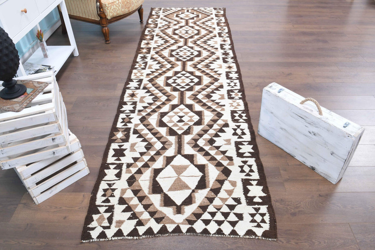 3x11 Wool Vintage Oushak Runner Rug