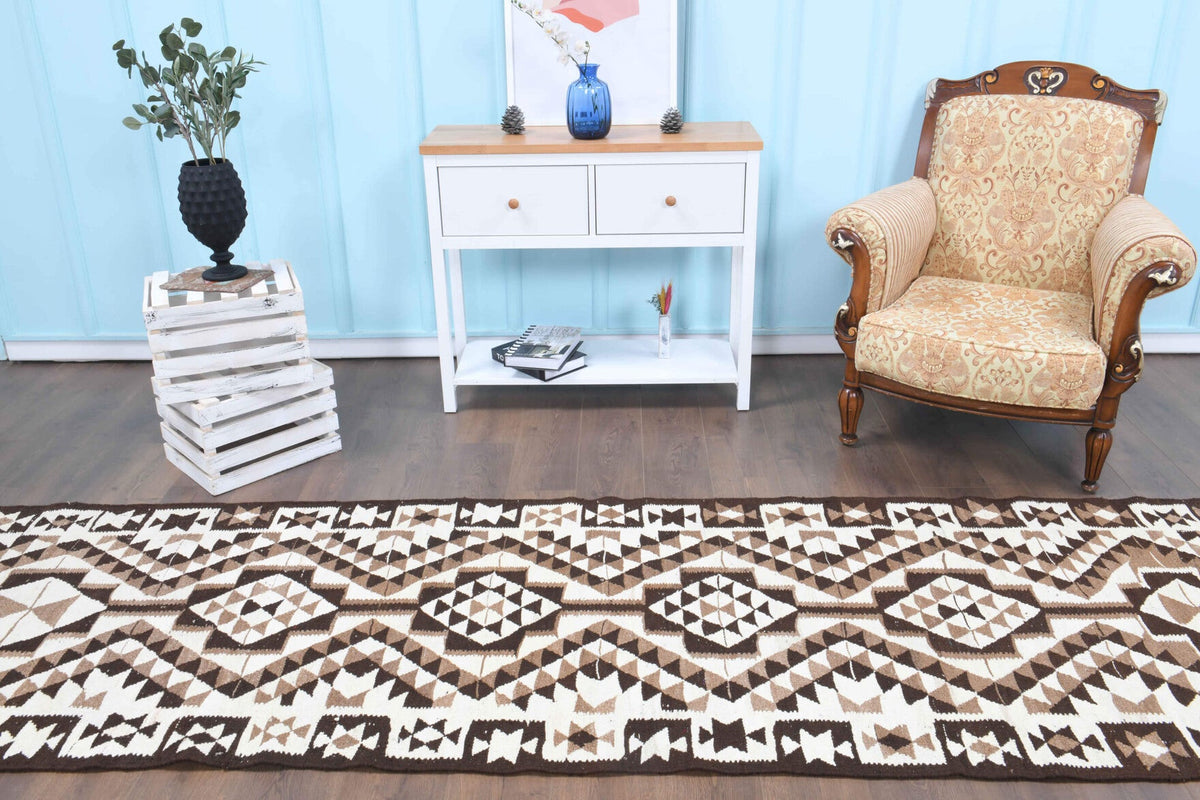 3x11 Wool Vintage Oushak Runner Rug