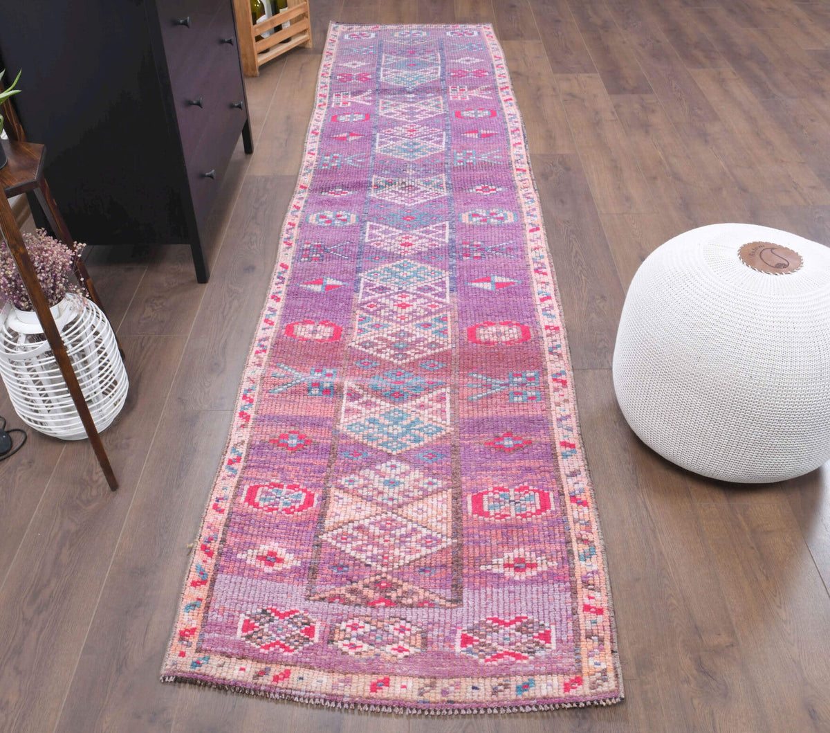 3x11 Hand-Knotted Wool Vintage Kilim Runner Rug