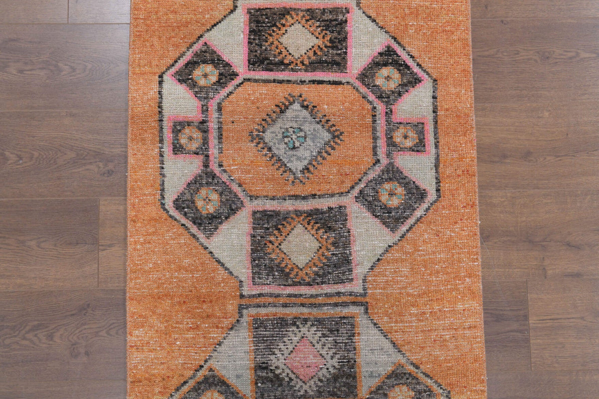 El yapımı vintage yolluk 76x330 cm oryantal desenli yün - mekan görünümü