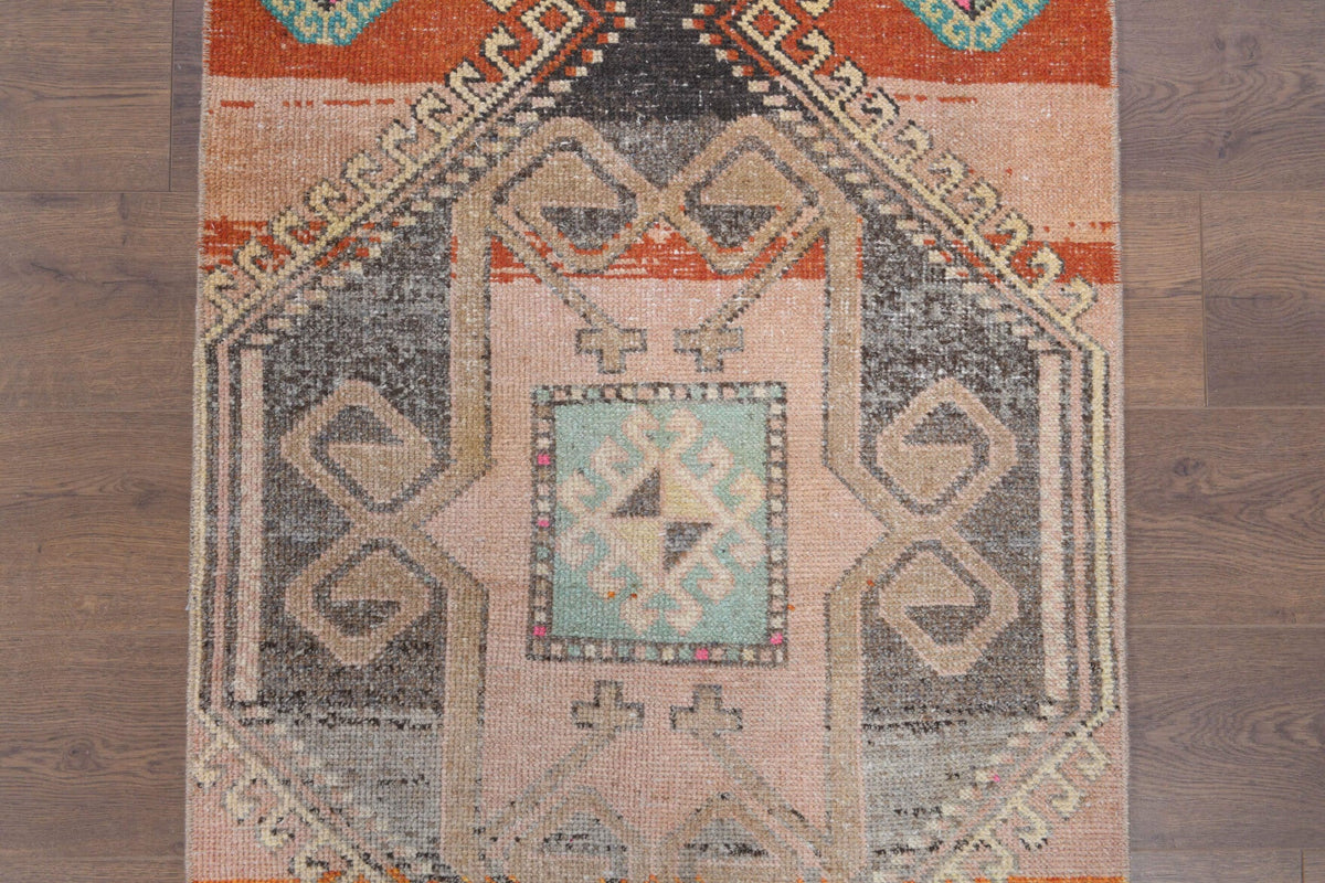 El yapımı vintage yolluk 81x320 cm oryantal desenli yün - mekan görünümü