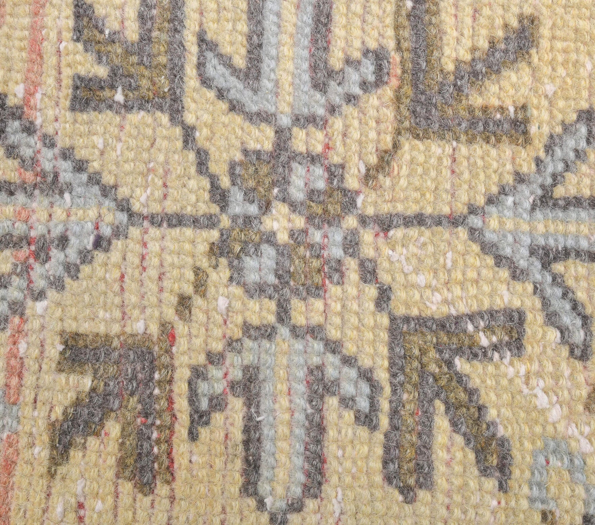 El yapımı vintage yolluk 86x356 cm oryantal desenli yün - üstten görünüm
